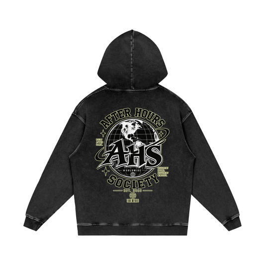 Snow Washed Loose Cotton Hoodie
